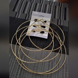 Elegant Huge hoop Gold Tone Hoop Earrings